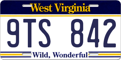 WV license plate 9TS842