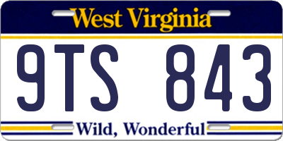 WV license plate 9TS843