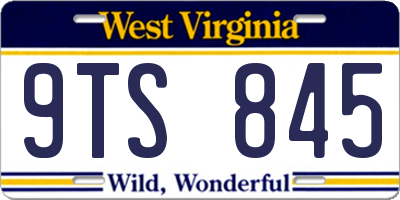 WV license plate 9TS845