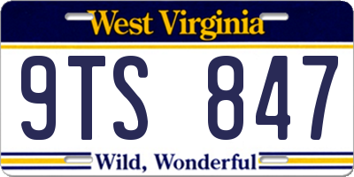WV license plate 9TS847
