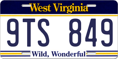 WV license plate 9TS849