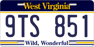 WV license plate 9TS851