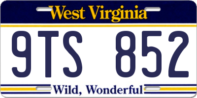WV license plate 9TS852