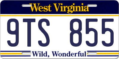 WV license plate 9TS855