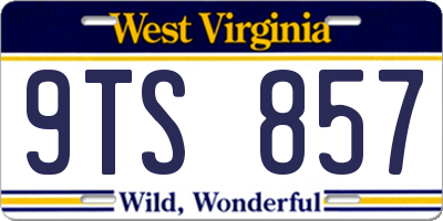 WV license plate 9TS857