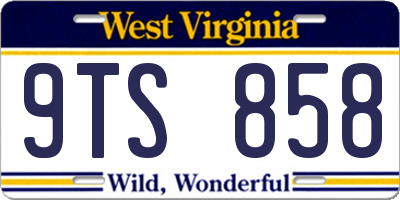 WV license plate 9TS858