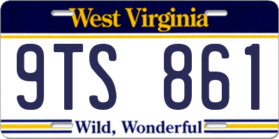 WV license plate 9TS861