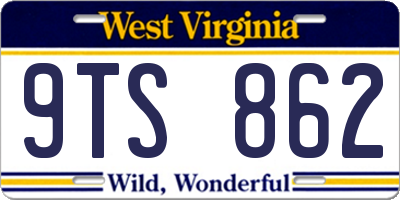 WV license plate 9TS862