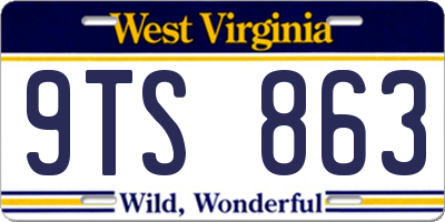 WV license plate 9TS863
