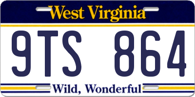 WV license plate 9TS864