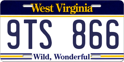 WV license plate 9TS866