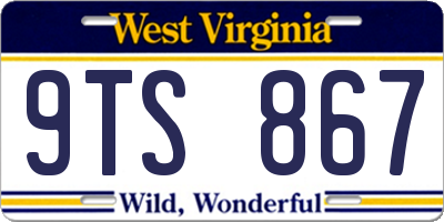 WV license plate 9TS867