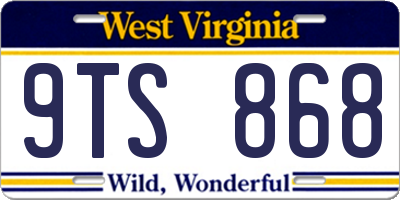 WV license plate 9TS868