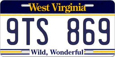 WV license plate 9TS869