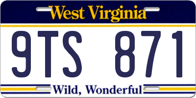 WV license plate 9TS871