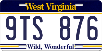 WV license plate 9TS876