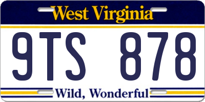 WV license plate 9TS878