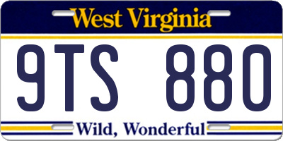 WV license plate 9TS880