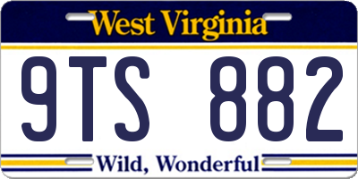 WV license plate 9TS882