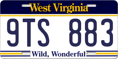 WV license plate 9TS883