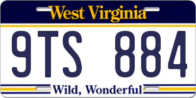 WV license plate 9TS884