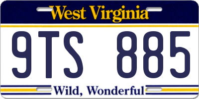 WV license plate 9TS885