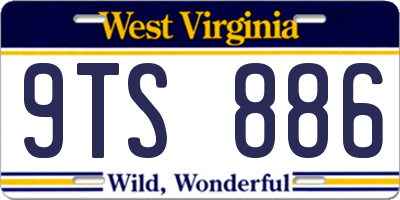 WV license plate 9TS886