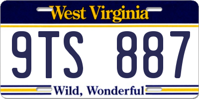 WV license plate 9TS887
