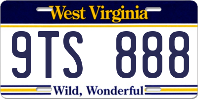 WV license plate 9TS888