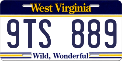 WV license plate 9TS889