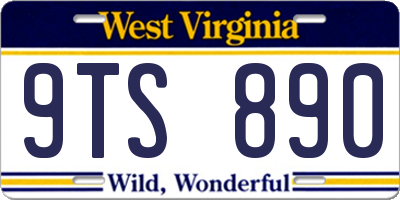 WV license plate 9TS890