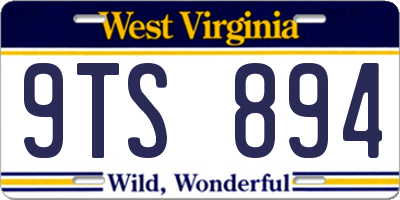 WV license plate 9TS894