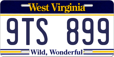 WV license plate 9TS899