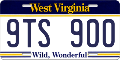 WV license plate 9TS900