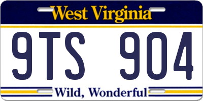 WV license plate 9TS904
