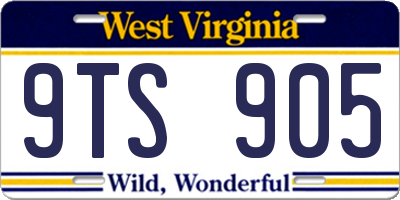 WV license plate 9TS905