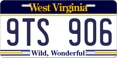 WV license plate 9TS906