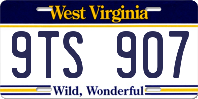 WV license plate 9TS907