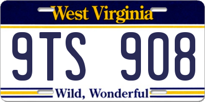 WV license plate 9TS908