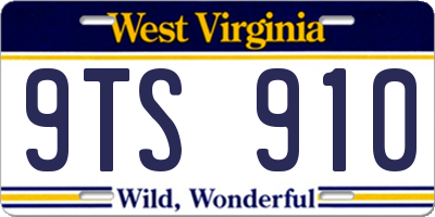 WV license plate 9TS910