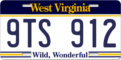 WV license plate 9TS912