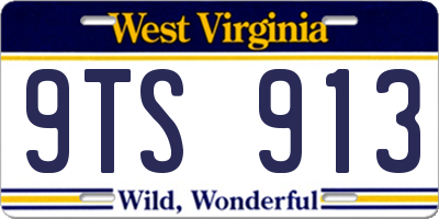 WV license plate 9TS913