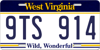 WV license plate 9TS914