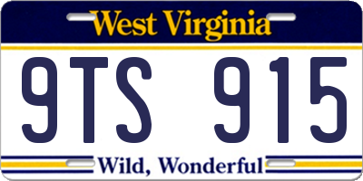 WV license plate 9TS915