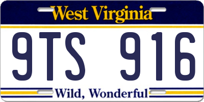 WV license plate 9TS916