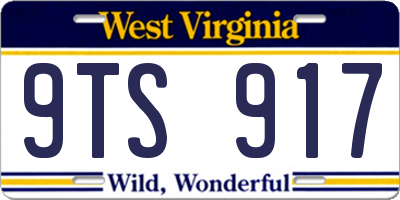 WV license plate 9TS917