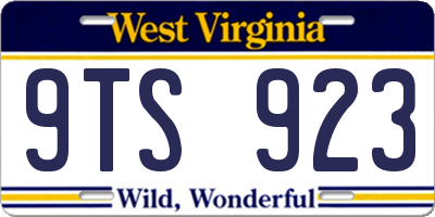 WV license plate 9TS923
