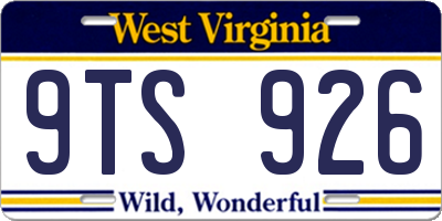 WV license plate 9TS926