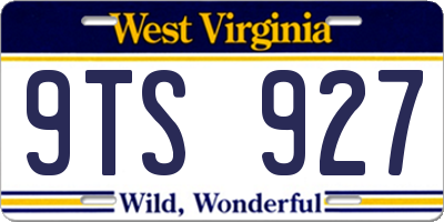 WV license plate 9TS927