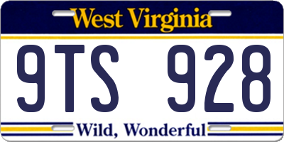 WV license plate 9TS928